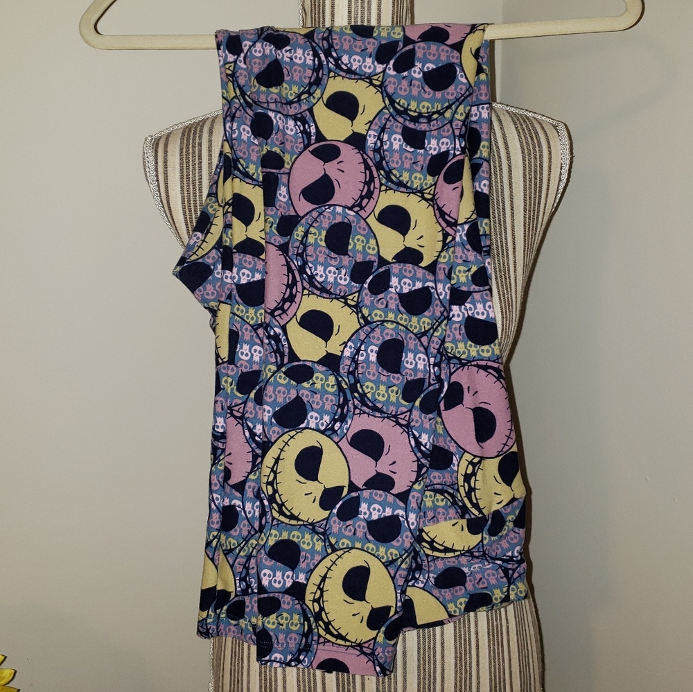 LuLaRoe RARE Halloween Disney Jack Skeleton Tim Burton Print Leggings
